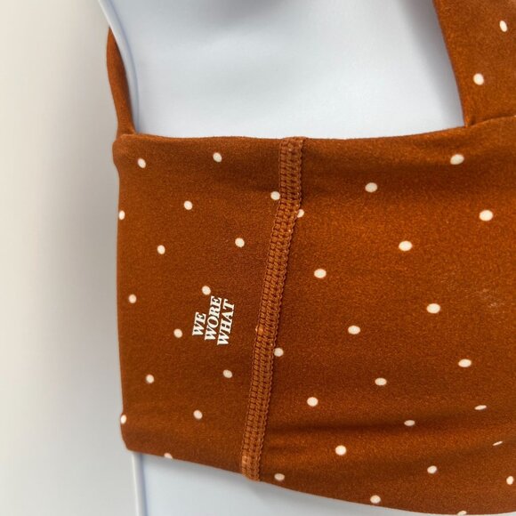 WeWoreWhat S Polka Dot Rust Square Neck Bralette Top - Picture 4 of 8